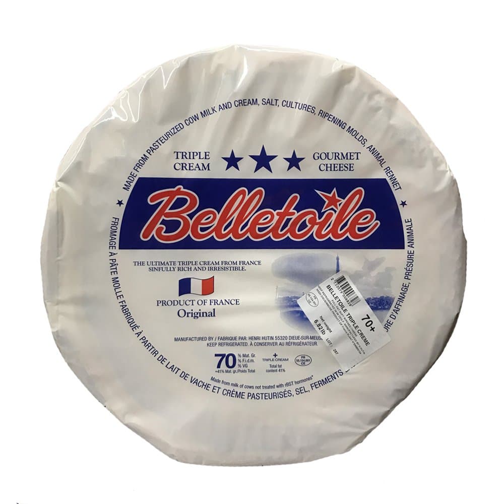 French Brie Cheese - Soft Ripened Cheese - Triple Cream - 4.4Lb-Wheel