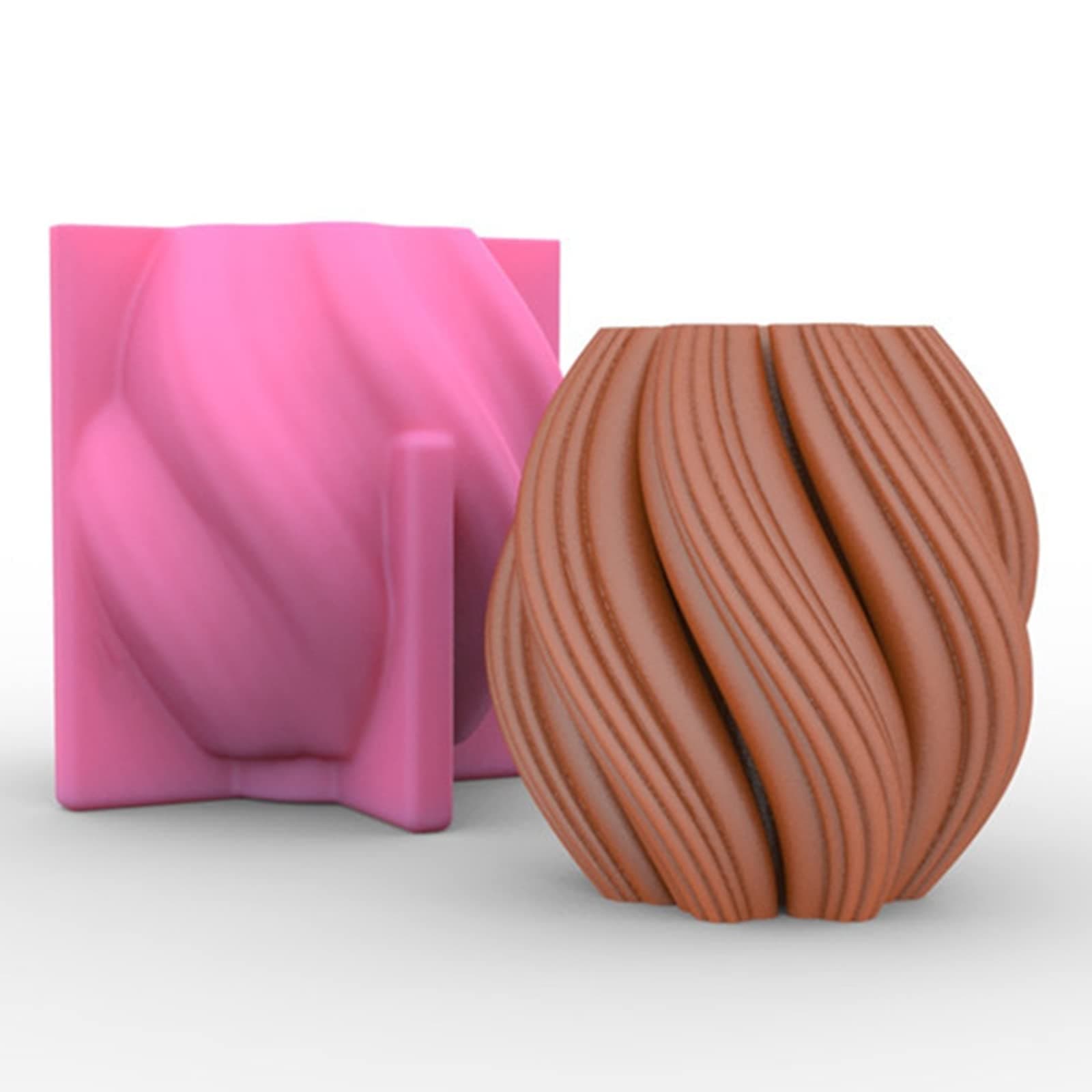 Irregular Wave Twisted Candle Mold Abstract Art Geometric Pillar Silicone Candle Soap Mold Fondant Chocolate Candy Cake Mould for Epoxy Resin,Wax, Polymer Clay