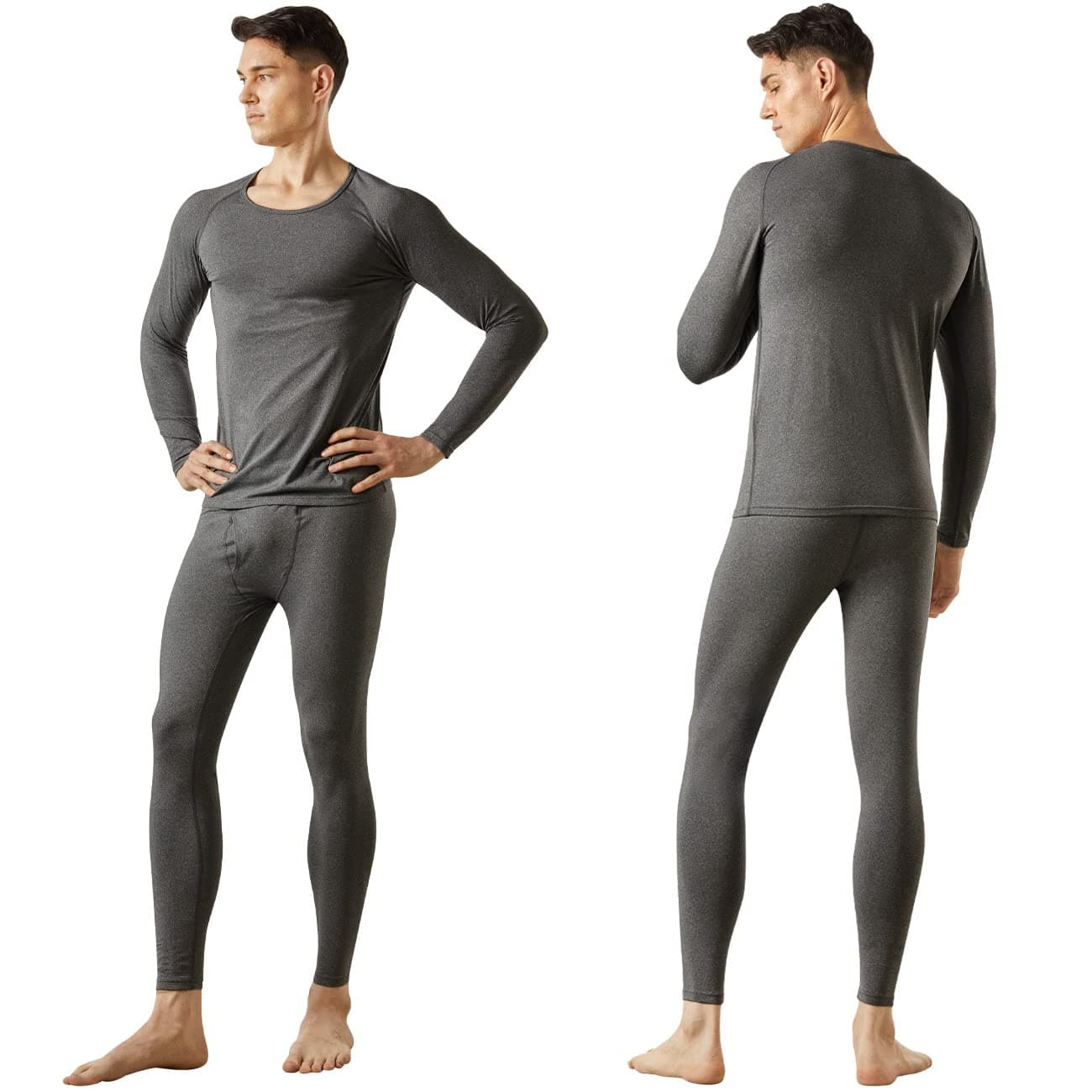 MAXHEAT Mens Thermal Underwear Long Johns Set with Fleece Lined