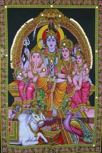 Krishna Mart India God of Wisdom & Wealth Ganesh / Ganesha / Shiva Family Tapes