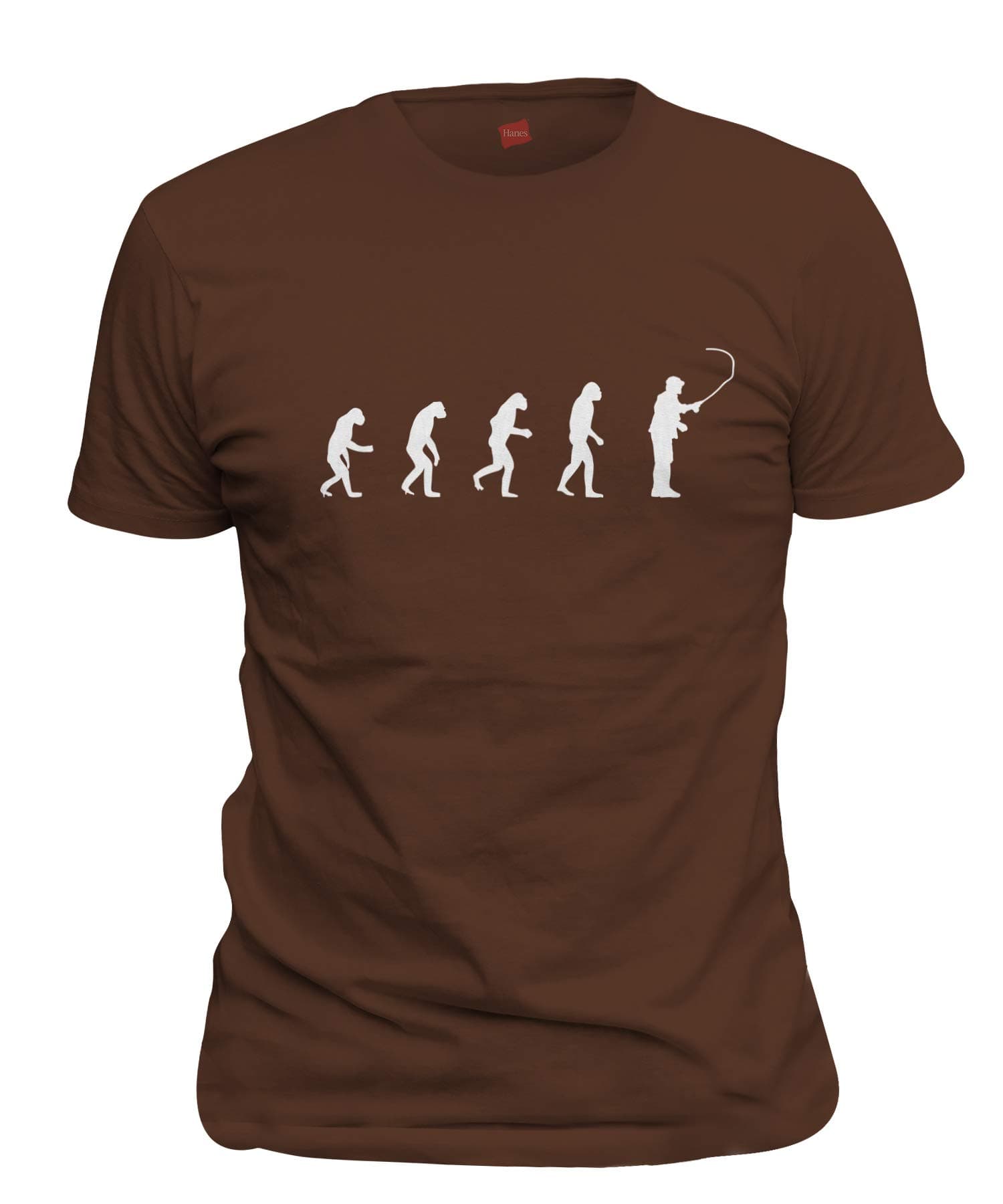 ShirtLoco Men's Evolution of Man to Fly Fisherman T-Shirt