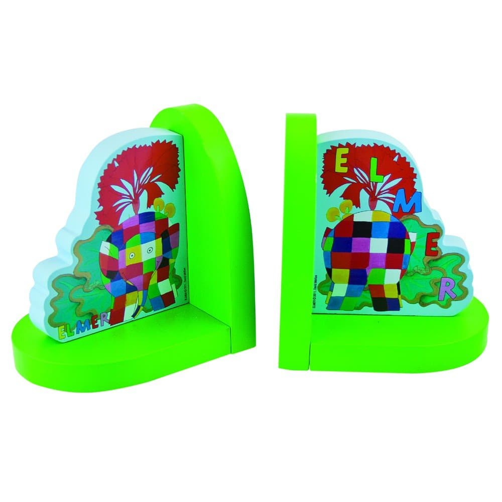 Elmer The Elephant Wooden Bookends