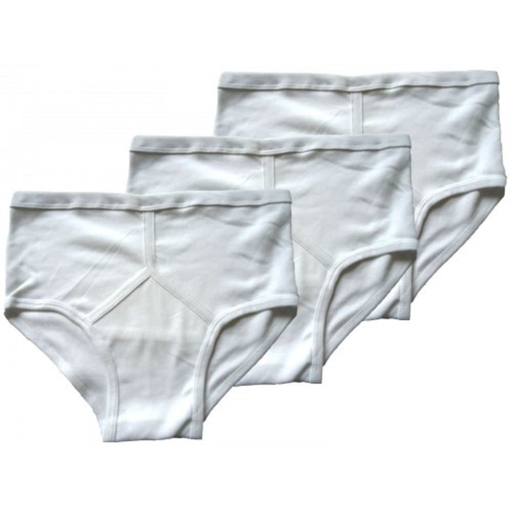 LWSMens White 100% Cotton Y-Fronts 3 Pack (3XLarge Uk 6 Eu)