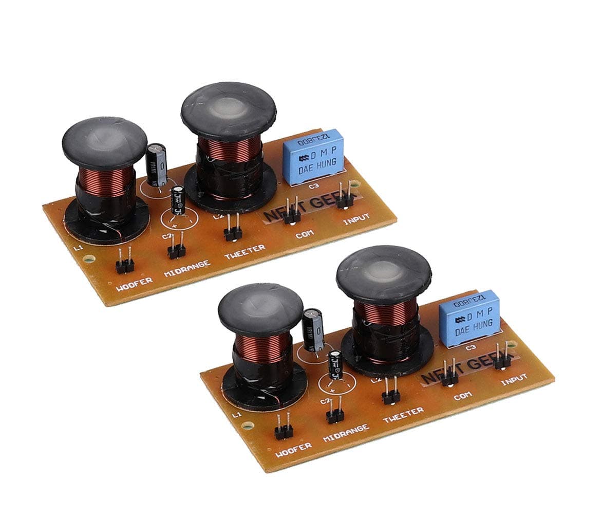3 Way 4 Ohm 60 Watt 6 db Hi-Fi Crossover Network Filters Speaker Frequency Distributor Multi Speaker Audio Divider Module (Pack of 2)