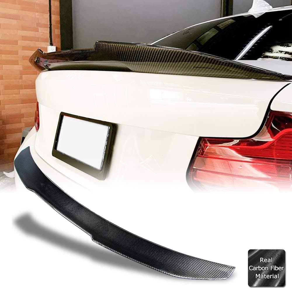 AeroBon Real Carbon Fiber Trunk Spoiler for 2014-19 BMW F22 F23 2-Series/ F87 M2 (High Kick Type)