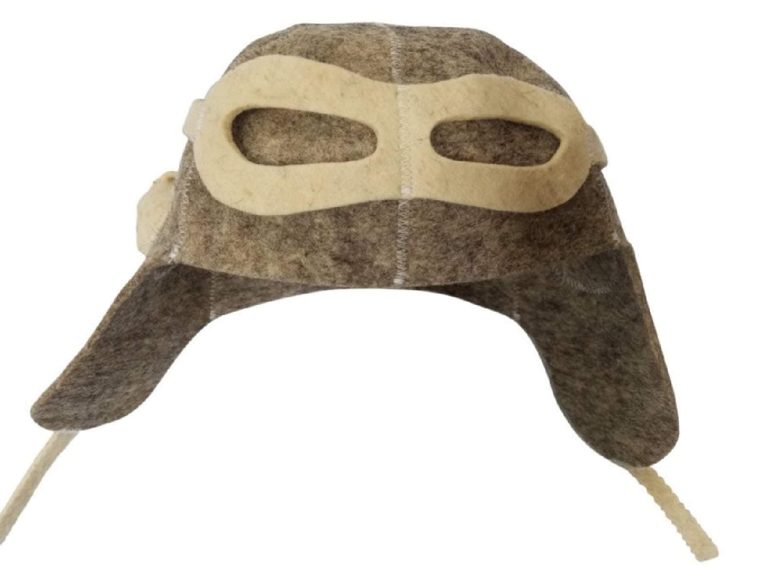 Russian Pilot Banya Bathhouse Sauna Wool Felt Hat One Size Fits All Unisex Grey