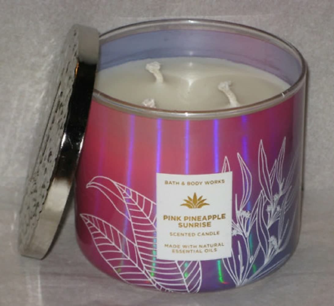 White Barn 3-Wick Candle w/Essential Oils - 14.5 oz - 2022 Spring Scents! (Pink Pineapple Sunrise)