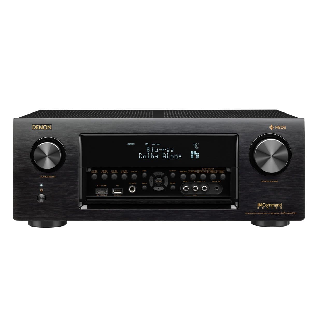 Denon AVR-X4400H 9.2 Channel Full 4K Ultra HD AV Receiver with built-in HEOS wireless technology, Dolby Atmos, DTS:X, HDCP2.2/HDR, MultEQ XT32 HDMI IN/Out - India Warranty.