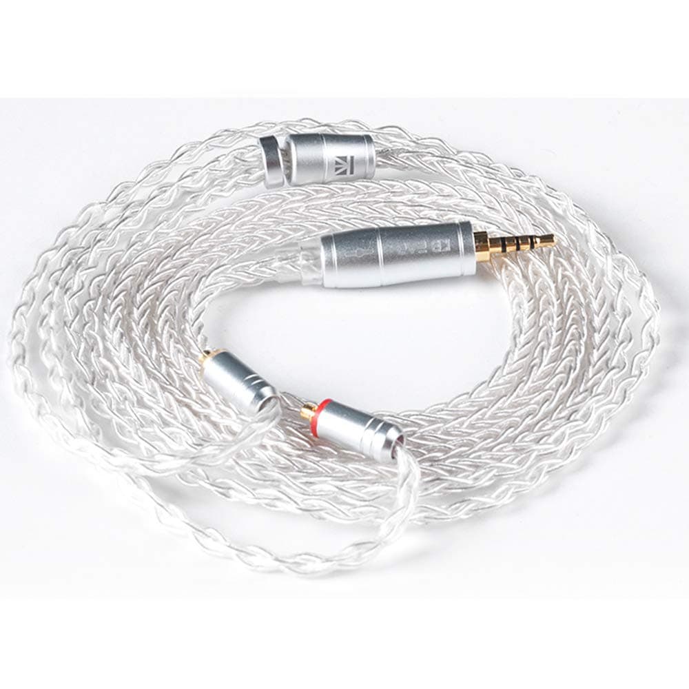 KinboofiKBEAR Detachable Upgrade Silver Plated Copper Earphone Cable, 8 Core Replacement IEM Cord Cable with TRRS Standard Plug for TIN P1 T2 T3 BGVP DMG DM7 (MMCX 2.5mm Plug)……