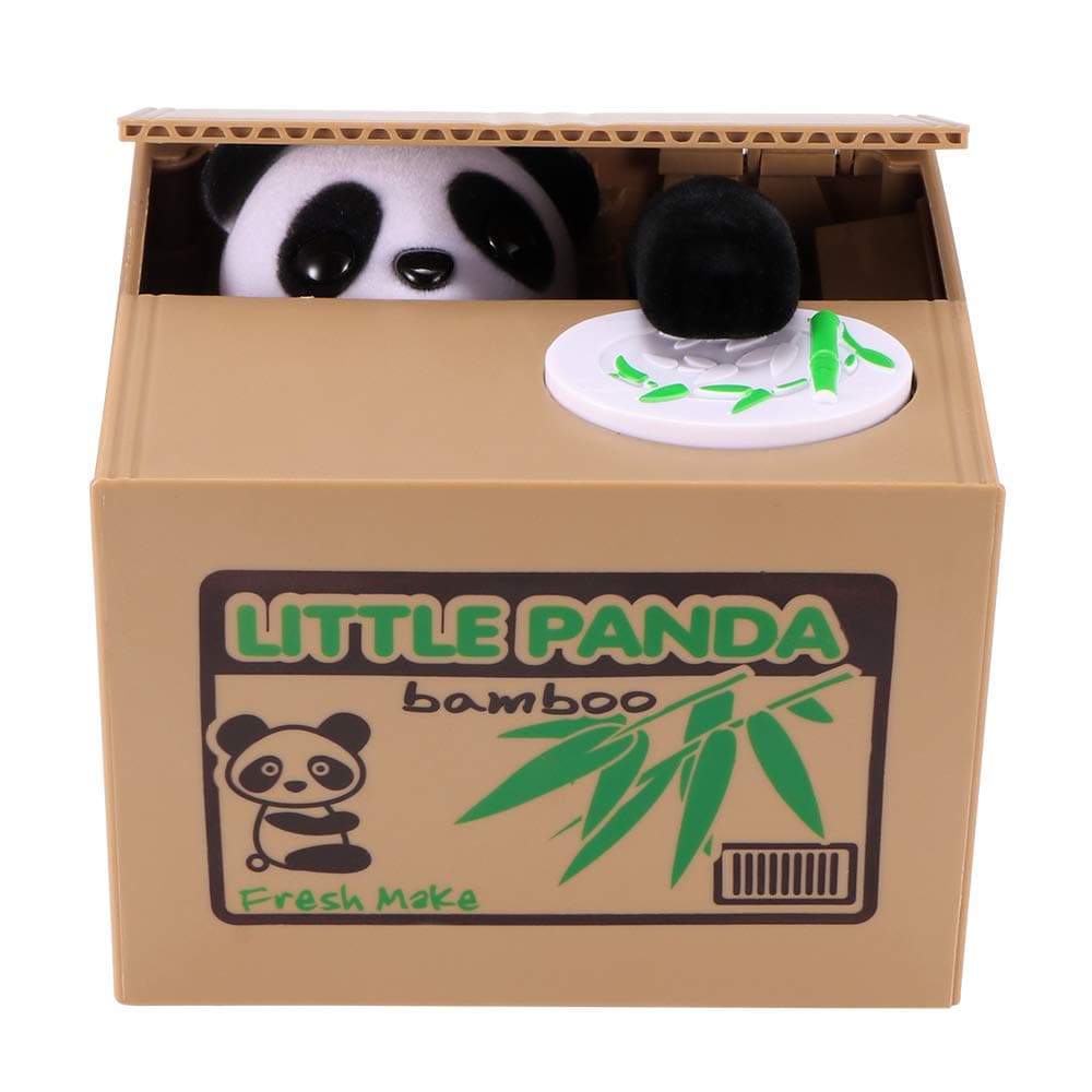 Stealing Piggy Bank, Automatic Stole Coin Piggy Bank Money Saving Box Coin Bank for Kids (Panda)