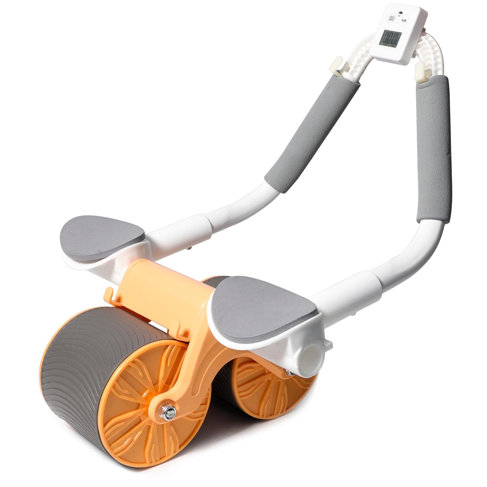 2023 New Abs Roller Wheel with Timer, Abdominal Exercise Wheel, Automatic Rebound Abdominal Wheel for Newbies, with Knee Mat for Body Fitness Strength Training Home Gym