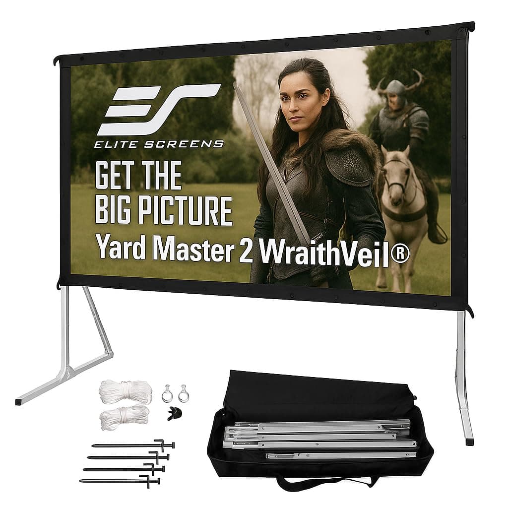 Yard Master 2 DUAL Projector Screen, 150-INCH 16:9, Front and Rear 4K/8K Ultra HD, Active 3D, HDR Ready Projection, OMS150H2-DUAL