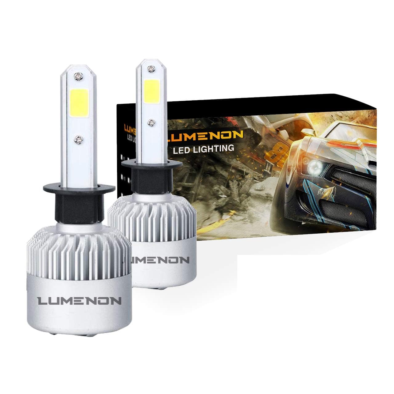 Lumenon LED Headlight Bulbs Conversion Kit 180W 180000LM 6000K Cool White 2 Yr Warranty (H1)
