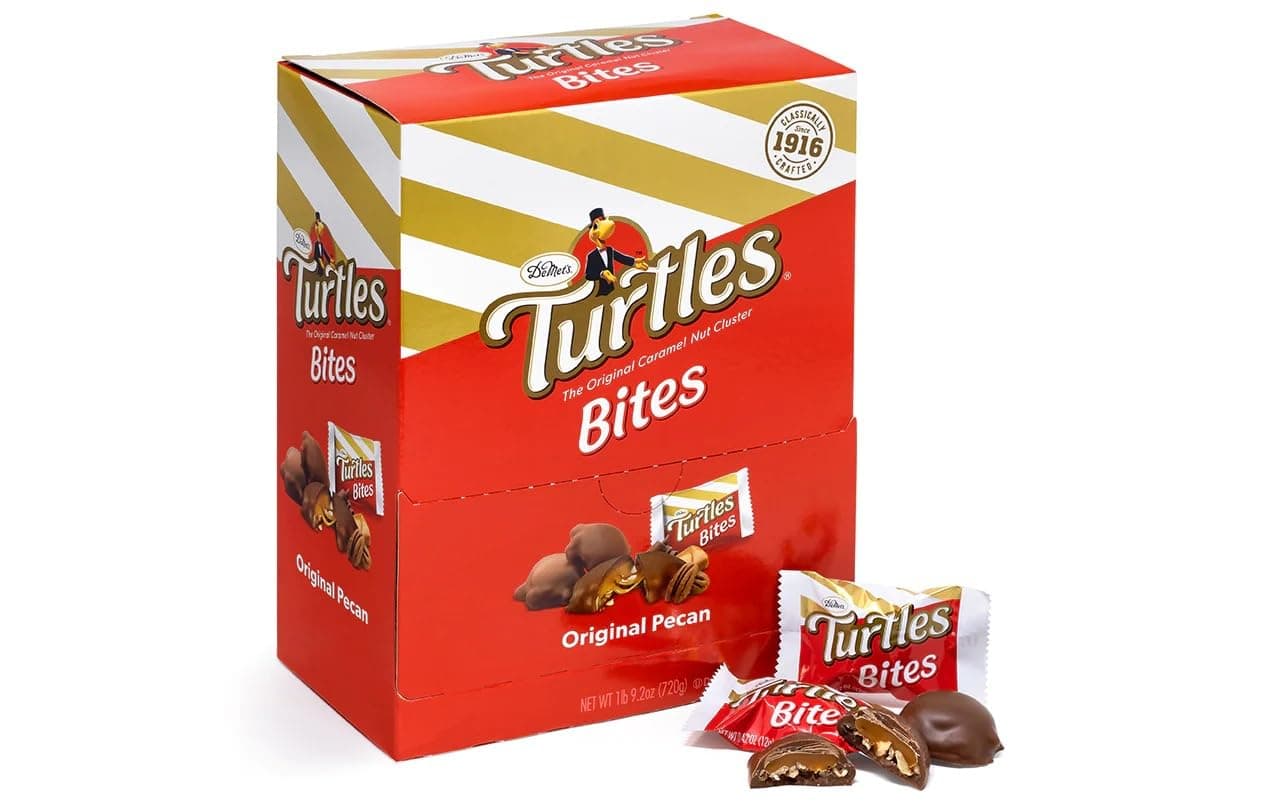 Gappitv Hxeredue ILOILOKA YuanKanJu Sudopo Turtles, Bite Size Pecans/Chocolate/Caramel Bars, Count 60 (0.42 oz) - Chocolate Candy/Grab Varieties & Flavors
