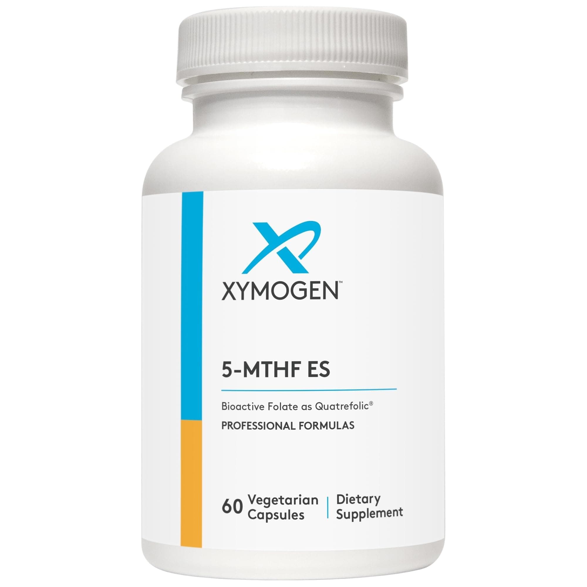 XYMOGEN 5-MTHF ES - 17,000 mcg DFE - Bioactive Folate Supplement as Quatrefolic - Mood, Cardiovascular + Methylation Support - Vitamin B Methyl Folate as L Methylfolate (60 Capsules)