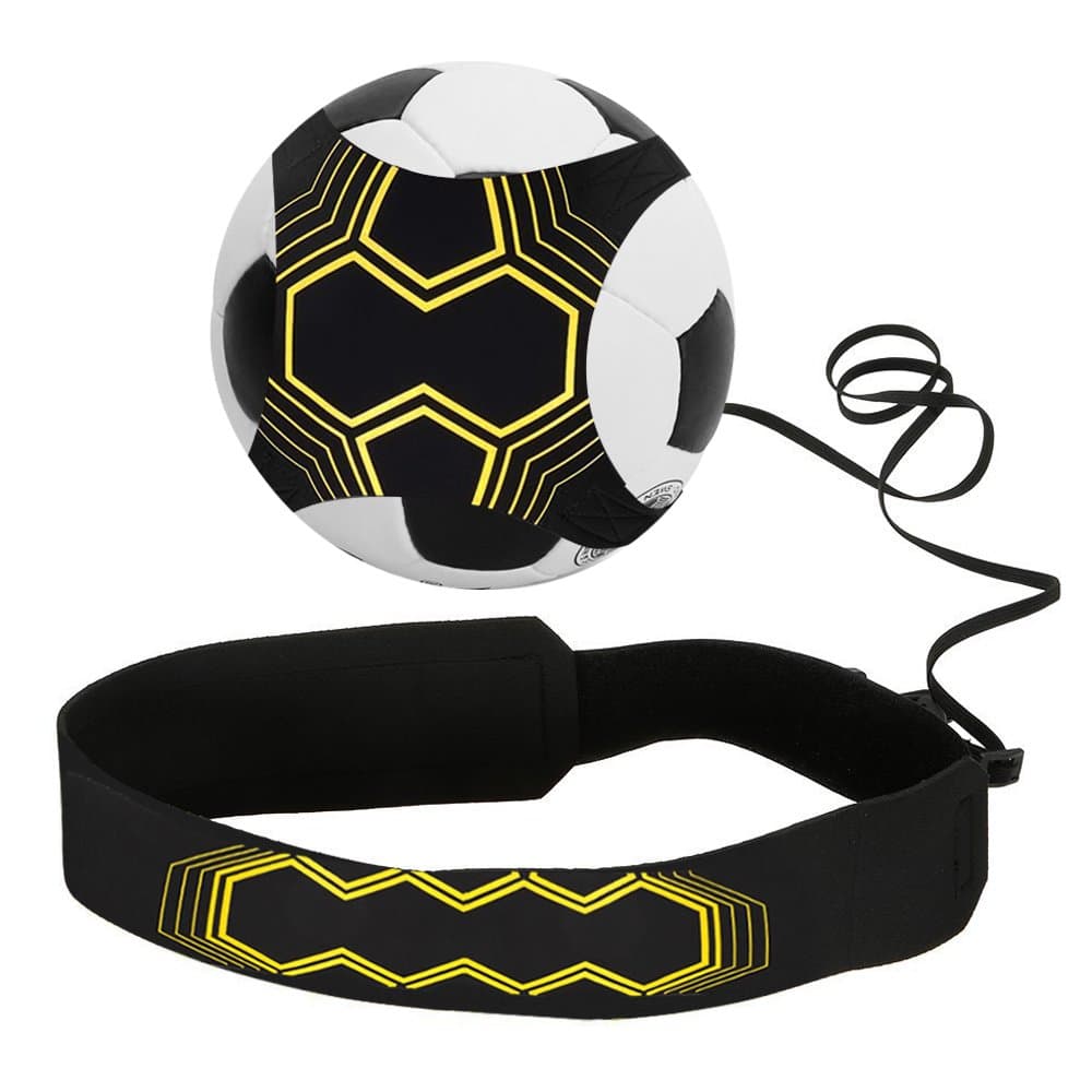 Football Kick Trainer, Soccer Training Aid with Flexible Adjustment Belt, Football Kick Throw Solo Practice, FootballSkills Practice Aid for Kids Adults Fits Ball Size 3 4 5