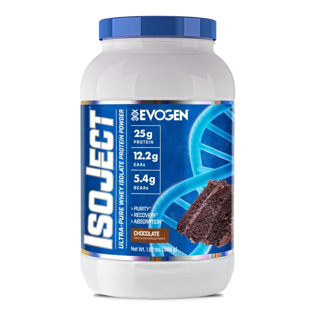 Evogen Isoject - Whey Protein Isolate | Ultra-Pure Whey Protein Powder with Ignitor Enzymes, BCAAs, and EAAs | Enhanced Absorption & Recovery | Chocolate Cake | 28 Servings