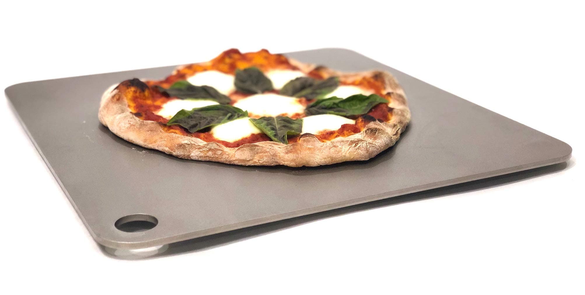 Conductive Cooking - Square Pizza Steel Plate for Oven Cooking and Baking (3/8" Deluxe, 14"x14" Square) - Made in USA