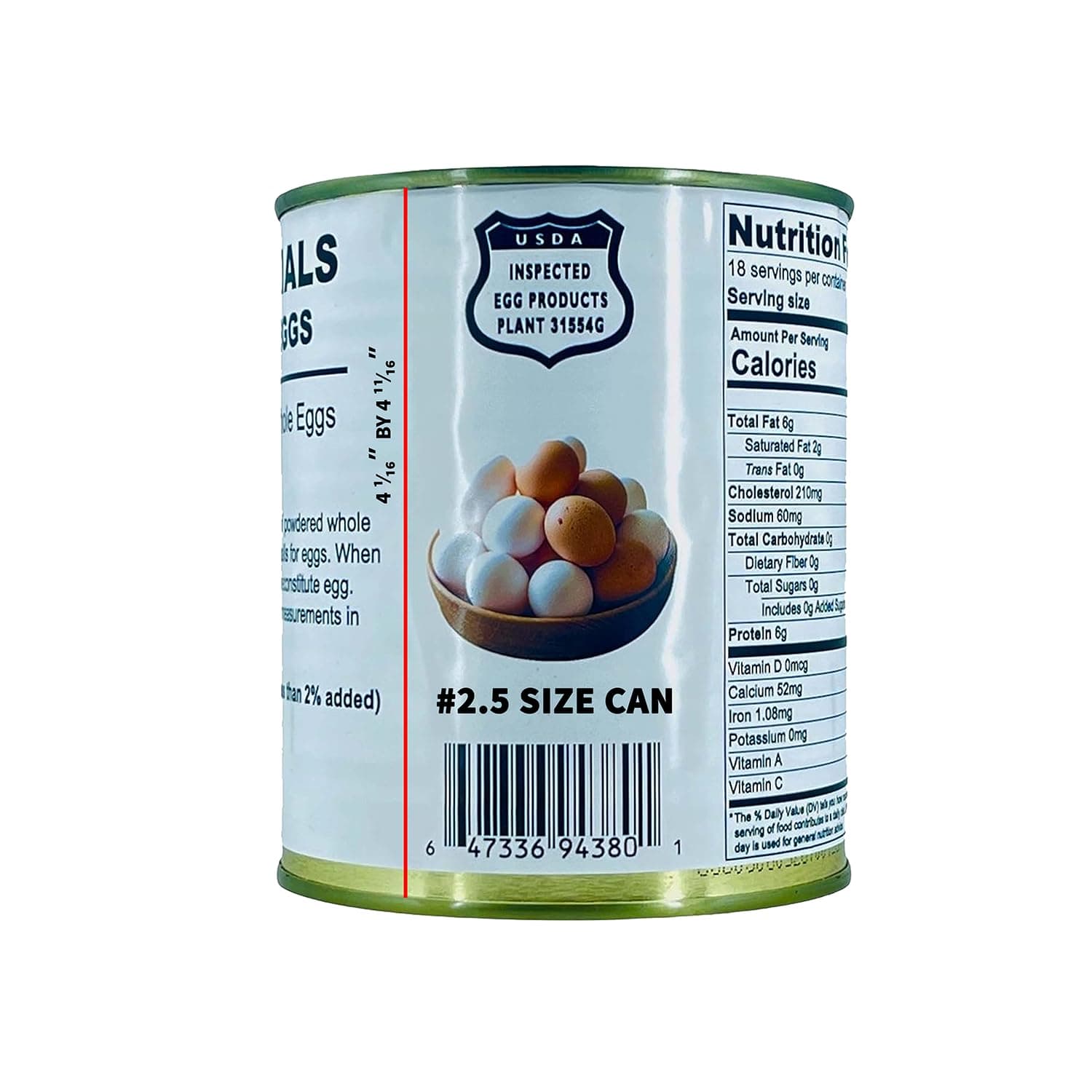 Powdered Whole Eggs | Long Term Storage (10 years shelf life) Emergency Supply | Hiking, Backpacking & Camping | Easy Prep Survival Food | #2.5 Size Can (8 oz per can)