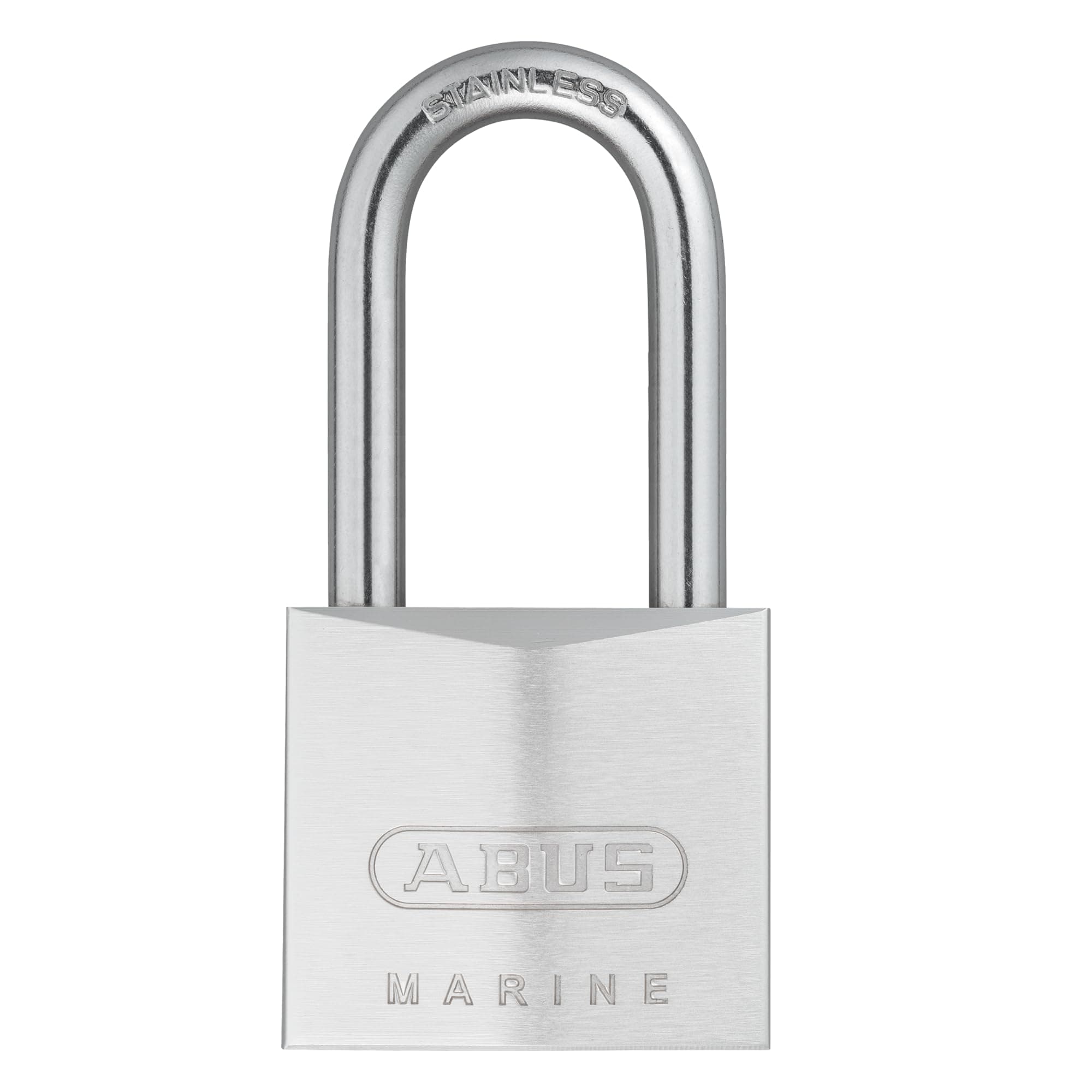 ABUS 75IB/40HB40 Stainless Brass Lock with 2 Keys for Outdoor, Storage, Gate, 1.53in (39mm) Wide, Long Shackle (Keyed Different, 1)