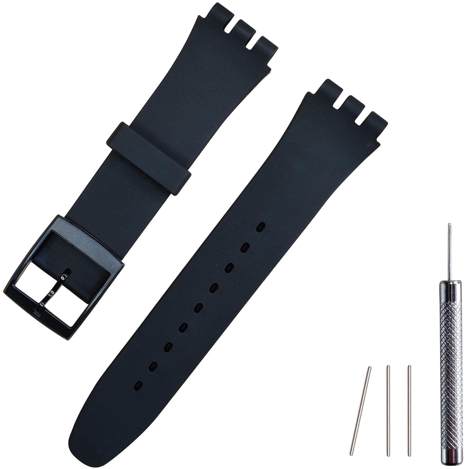 Replacement Silicone Band for Swatch 17mm 19mm 20mm, Waterproof Wristband Watch Strap for Swatch