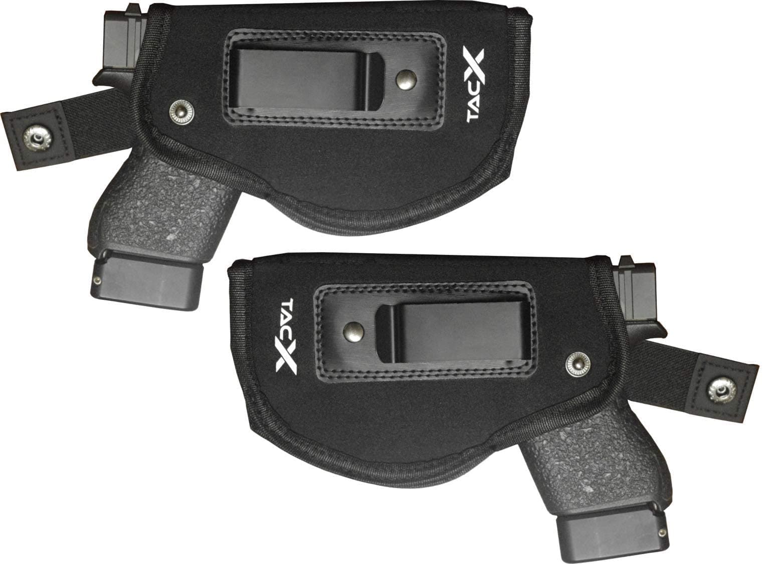 UNIVERSAL IWB HOLSTER for Concealed Carry | Inside The Waistband BUNDLE | BONUS Spare Magazine Pouch | Flexible, Breathable, Neoprene | S&W M&P Shield 9/40 1911 XDS Taurus Glock (2 Pack: R+L Holster)