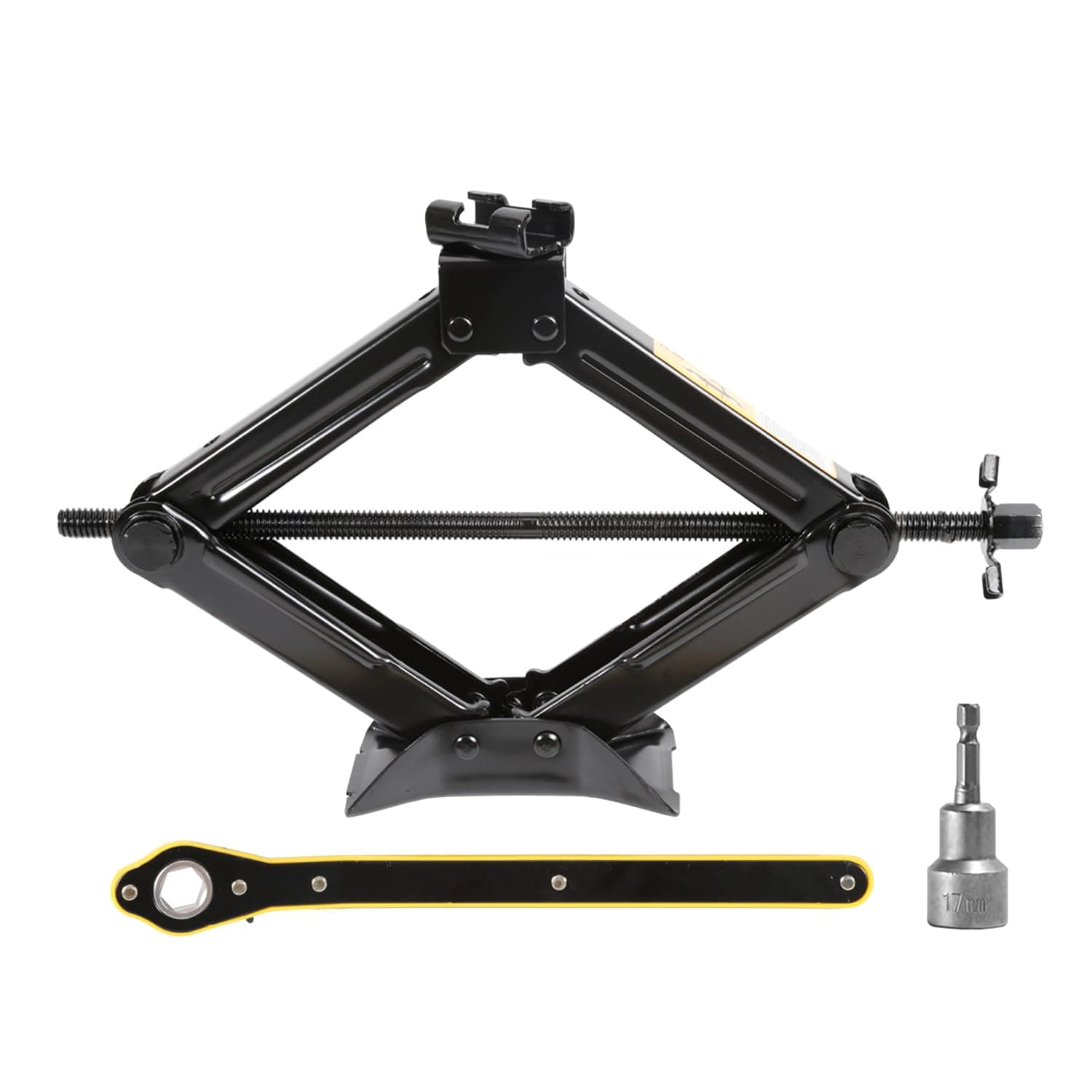 Scissor Jack is 2tons Labor-saving Design, Thickened Steel Plate. It Can Be Used With Electric Drill, Suitable for Cars and SUV