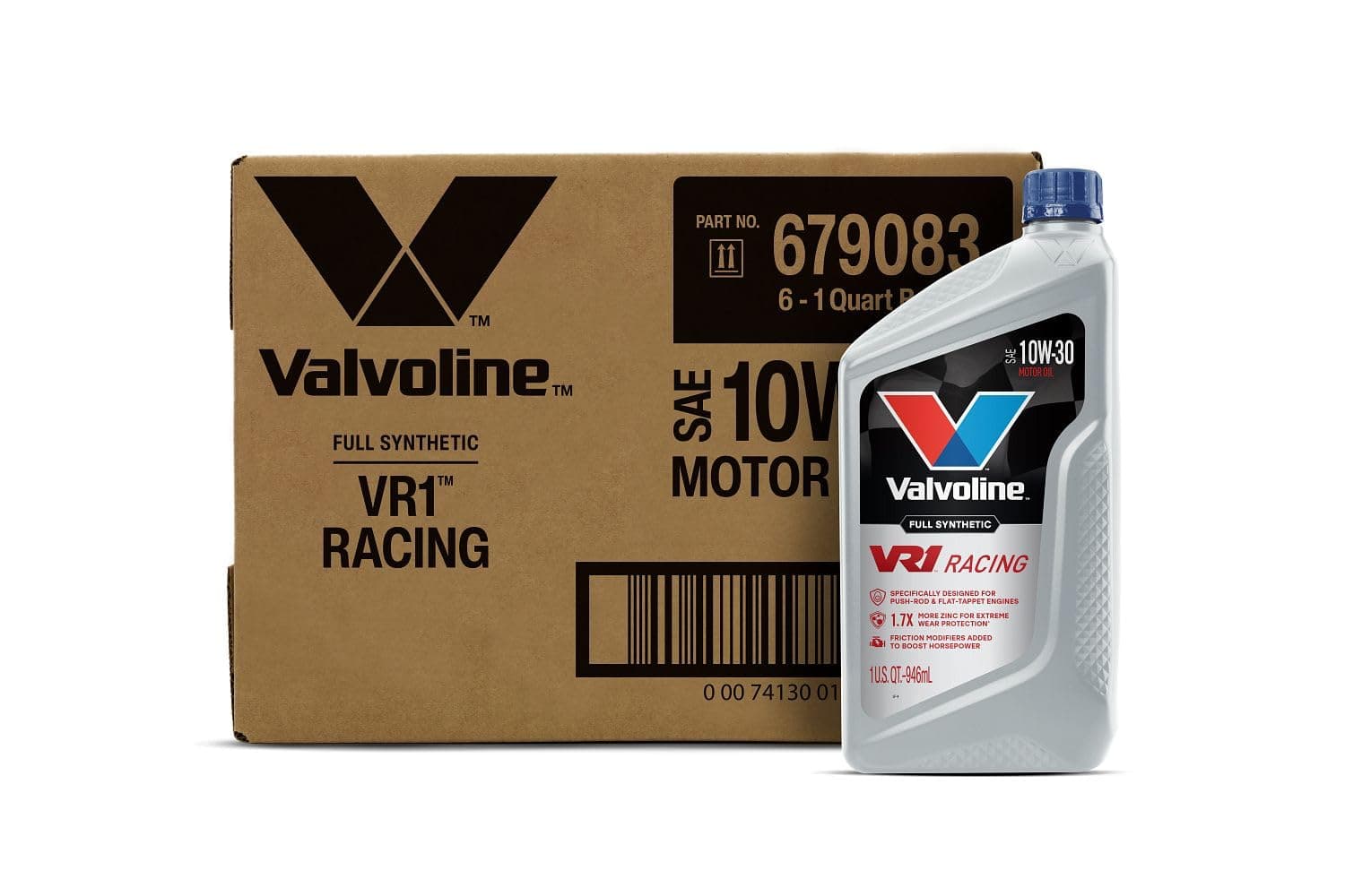 Valvoline VR1 Racing Synthetic SAE 10W-30 Motor Oil 1 QT, Case of 6