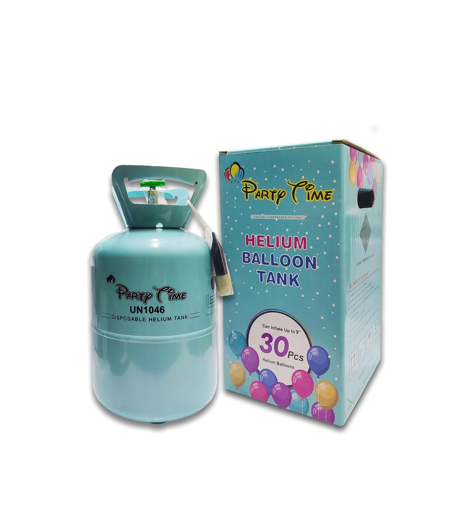PARTY TIME - 30 Pieces Disposable Helium Party Kit Gas Cylinder Helium Balloon Tank Filler Party Kit - Create Memorable Celebrations with Helium Cylinder Balloon Solution (NO RETURN POLICY)