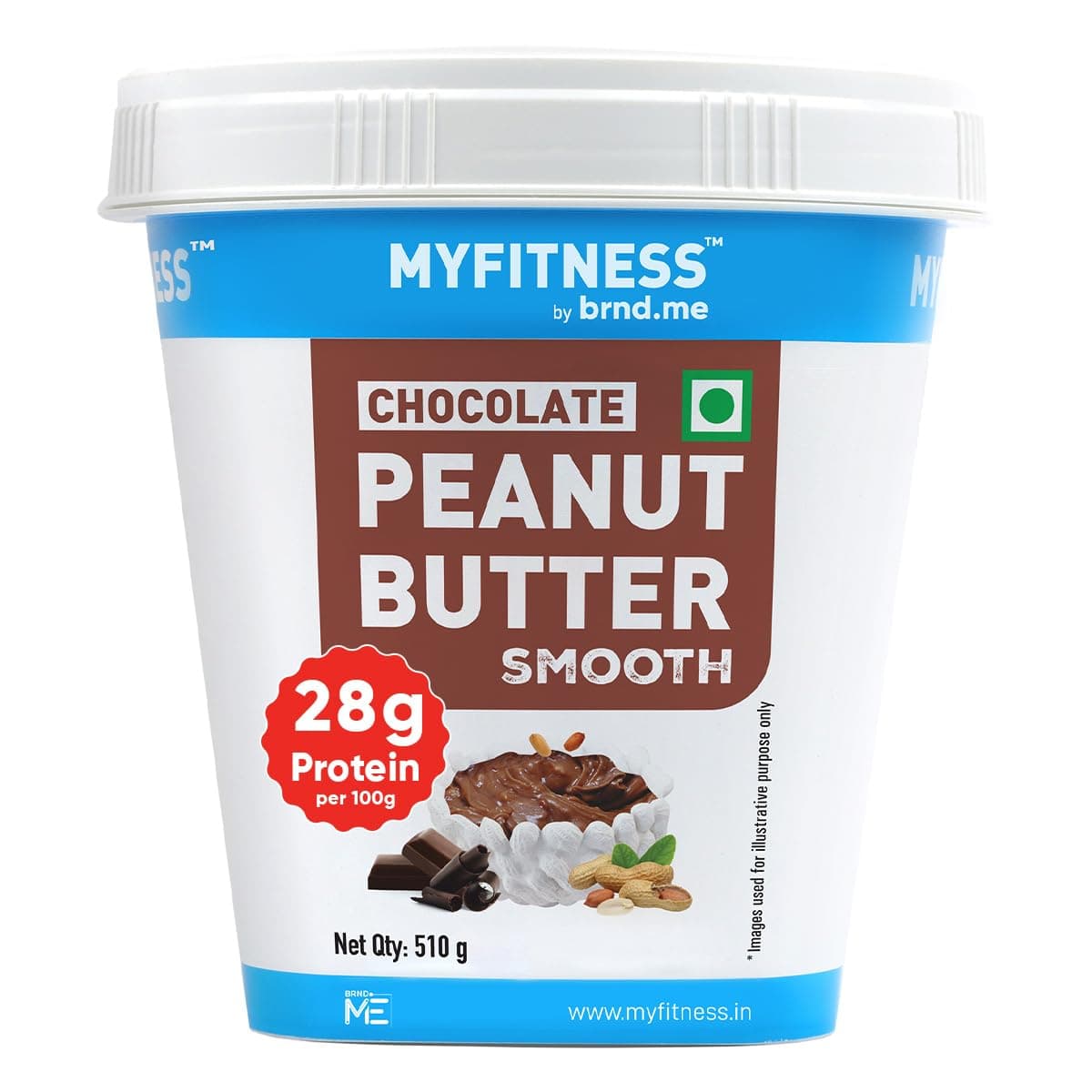 MYFITNESS Peanut Butter Chocolate Spread Smooth 510g | 22g Protein & 6g Fiber | Tasty & Healthy Nut Butter Spread for Breakfast & Snacks | Cholesterol Free | Zero Trans Fat | Creamy Peanut Butter