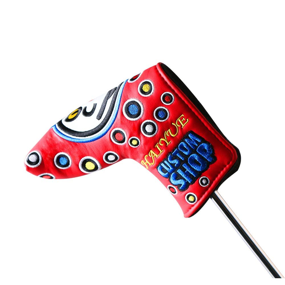 HAIYUE Golf Head Cover Putter Insane Clown Club Headcovers PU Leather Embroidered Blade Fit All Brands Gift Accessories for men women