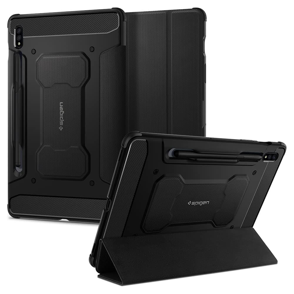 Spigen Rugged Armor Pro Case Compatible with Samsung Galaxy Tab S8 and Compatible with Galaxy Tab S7 - Black
