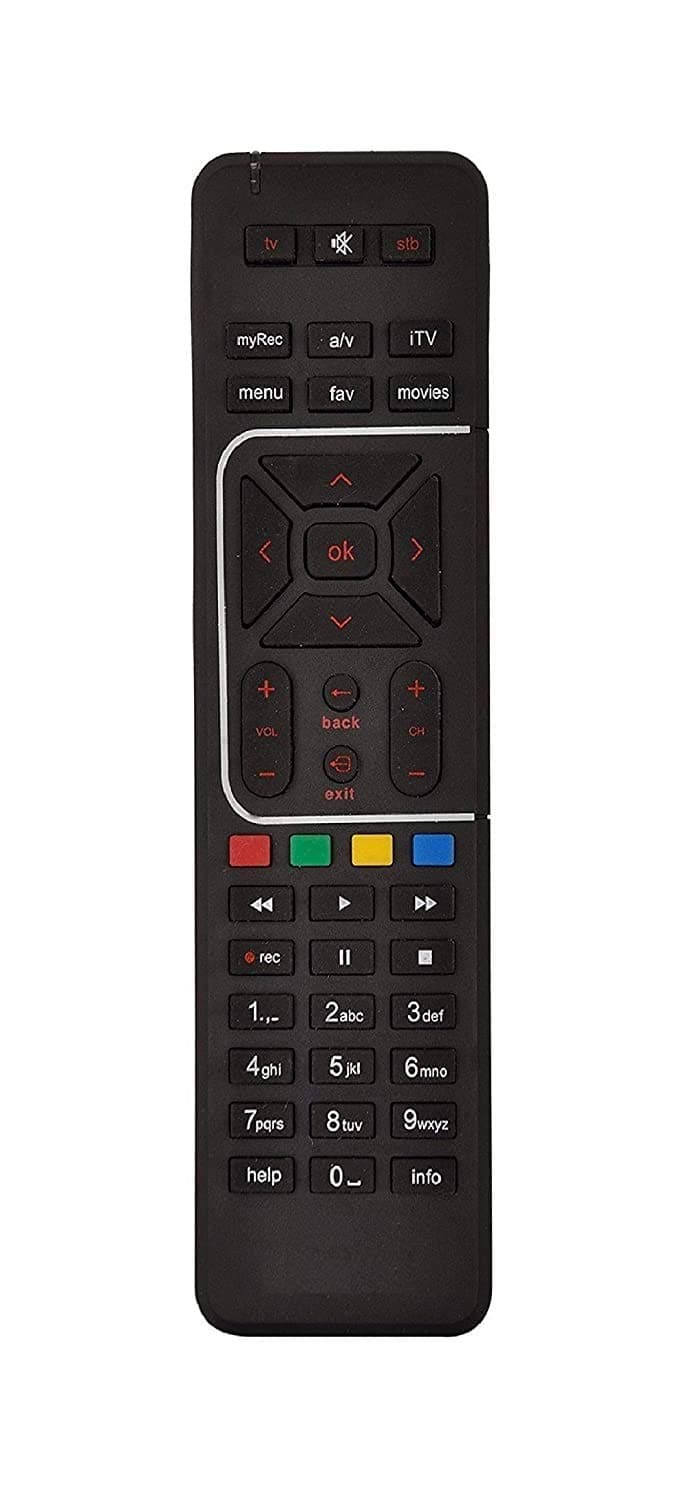 Airtel Digital TV DTH Remote Compatible with SD and HD Recording (Black)