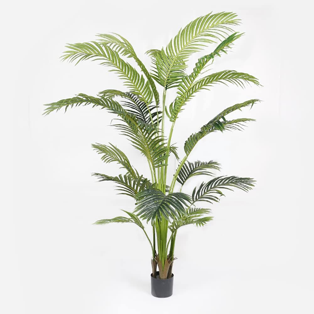 Gluckluz Artificial Tree Fake Areca Palm Tree 150cm High Faux Tropical Palm Plant Dypsis Lutescens Plants Realistic Decorative Trees with Lifelike Leaves and Branches in Nursery Pot