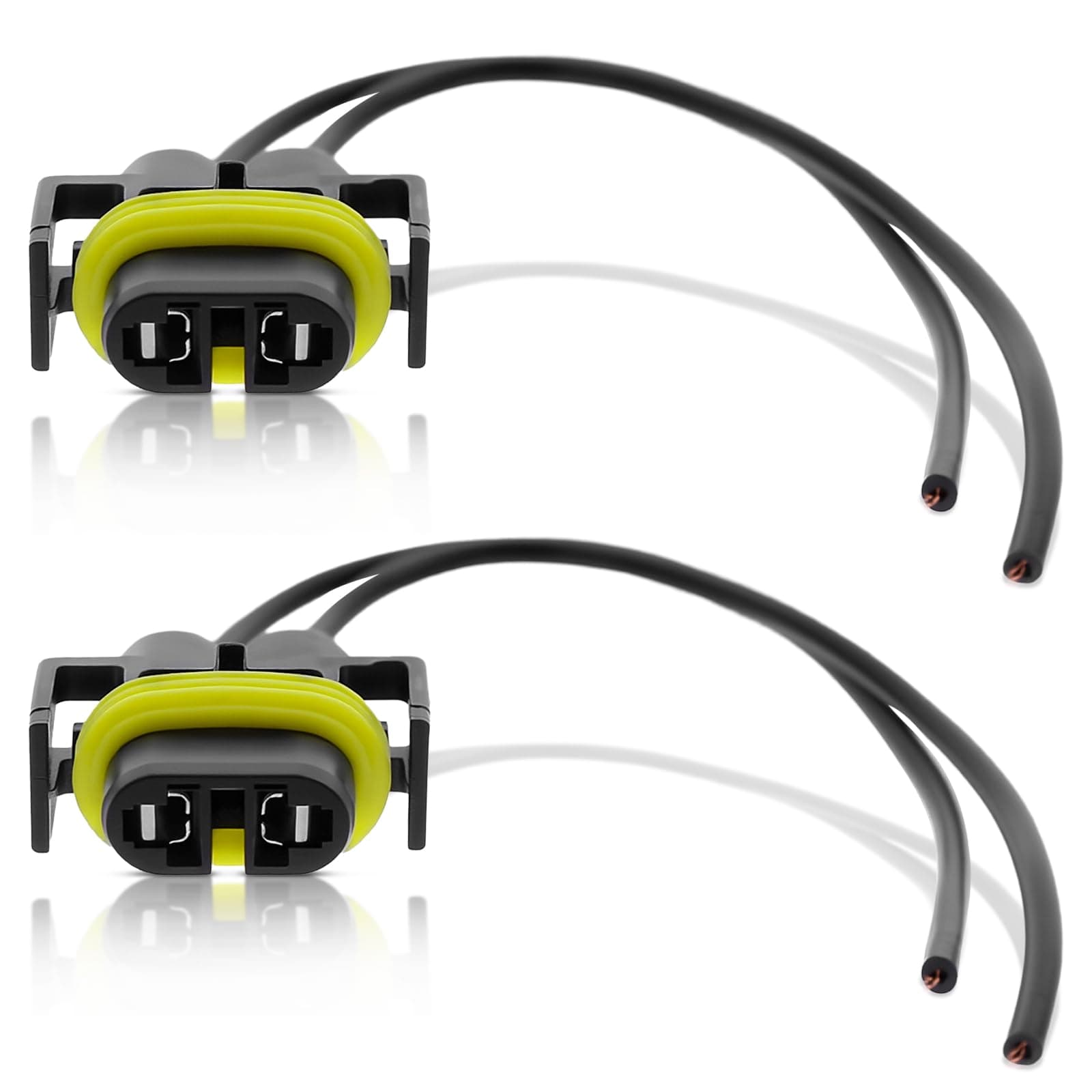 MOTOALL886 889 892 893 PG13 PGJ13 880 890 862 881 884 885 894 898 899 H8 H9 H11 H27 Female Adapter Socket Connector Plug Wiring Harness Wire Pigtail Pair for Headlight Fog- 2pcs