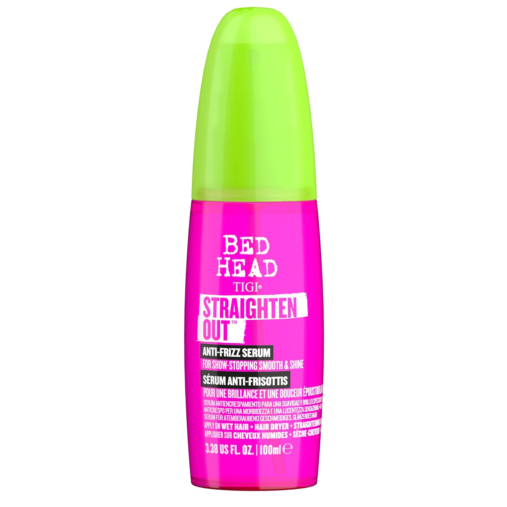 TIGI Bed Head Straighten Out Anti-Frizz Serum for Smooth and Shine, Sulfate-Free Styling Serum for All Hair Types