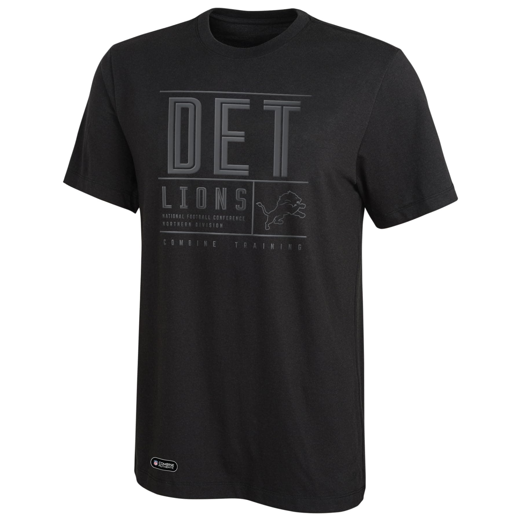 Outerstuff NFL Men's Covert Grey On Black Short Sleeve Performance T-Shirt