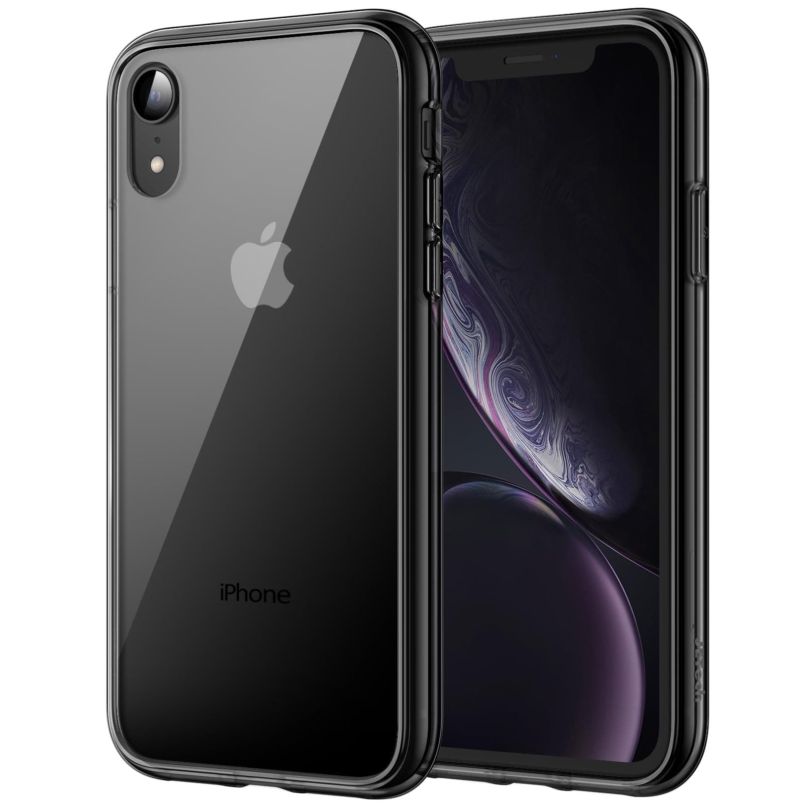 JETech Case for iPhone XR 6.1-Inch, Non-Yellowing Shockproof Phone Bumper Cover, Anti-Scratch Clear Back (Black)