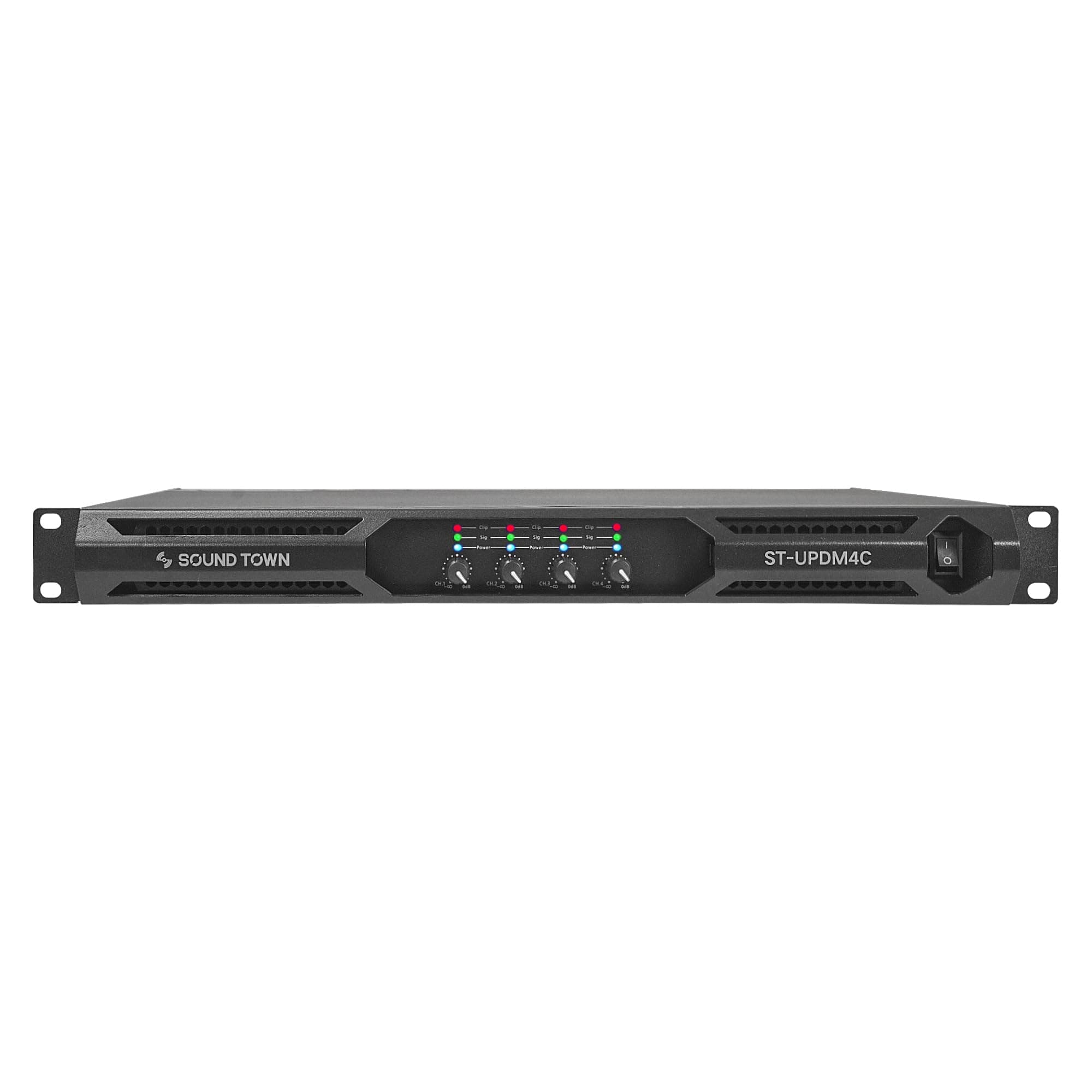 Ultra-Lightweight 1U 4-Channel PA/DJ Power Amplifier, 4 x 950W at 8-ohm (ST-UPDM4C)