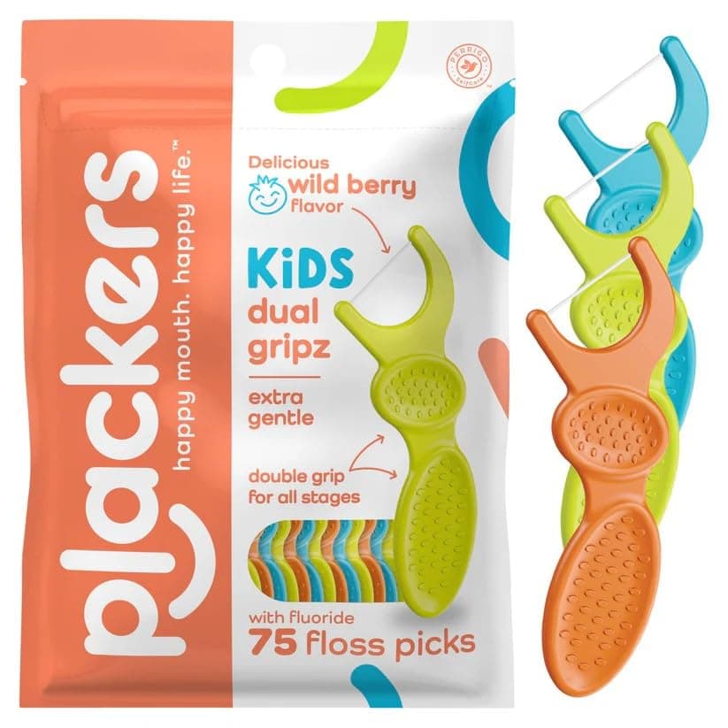 Plackers Kids Flossers - 75 Count - Pack of 3