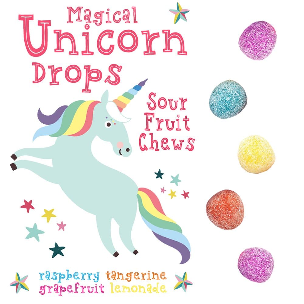Unicorn Candy - Magical Sour Fruit Balls - MADE IN THE USA - Stocking Stuffer Party Treat
