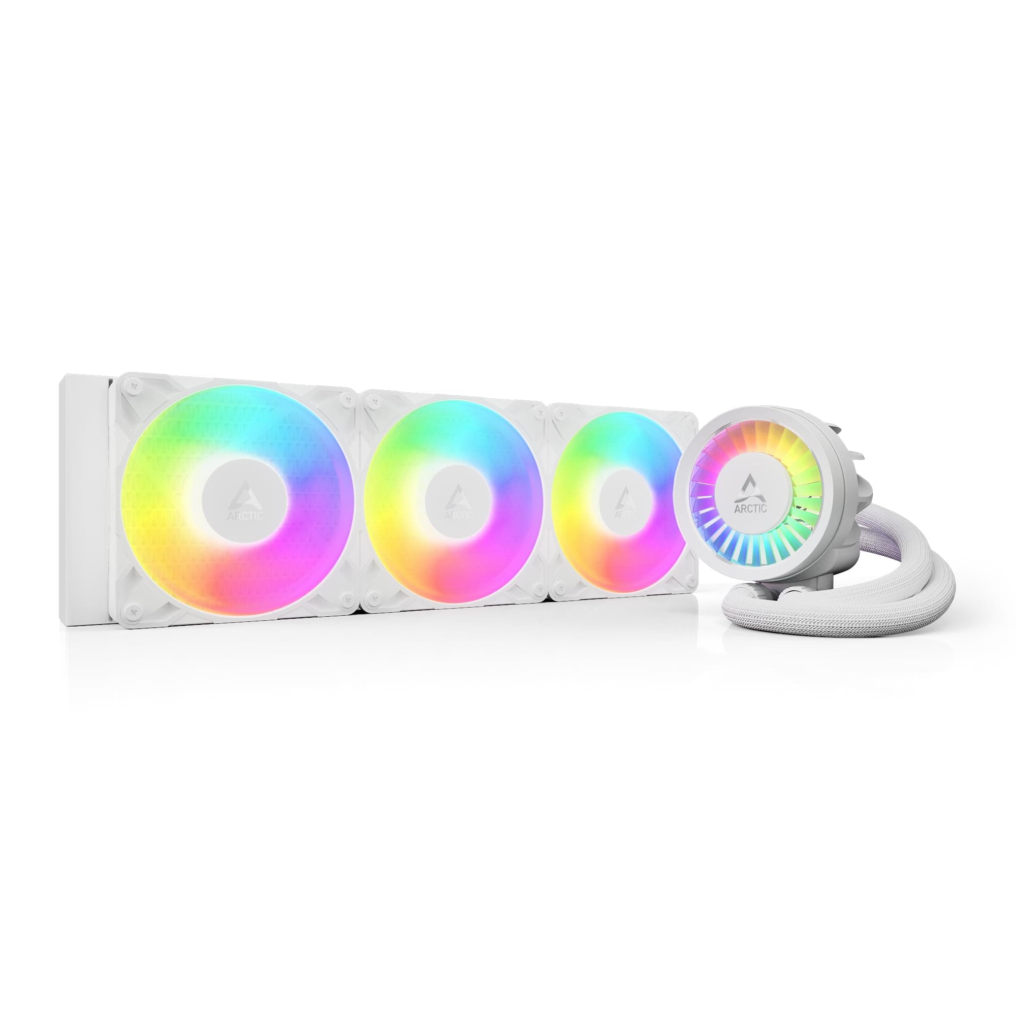 ARCTIC Liquid Freezer III Pro 360 A-RGB (White) - AIO CPU Cooler, 3 x 120 mm Water Cooling, 38 mm Radiator, PWM Pump, VRM Fan, AMD AM5/AM4, Intel LGA1851/1700 Contact Frame - White