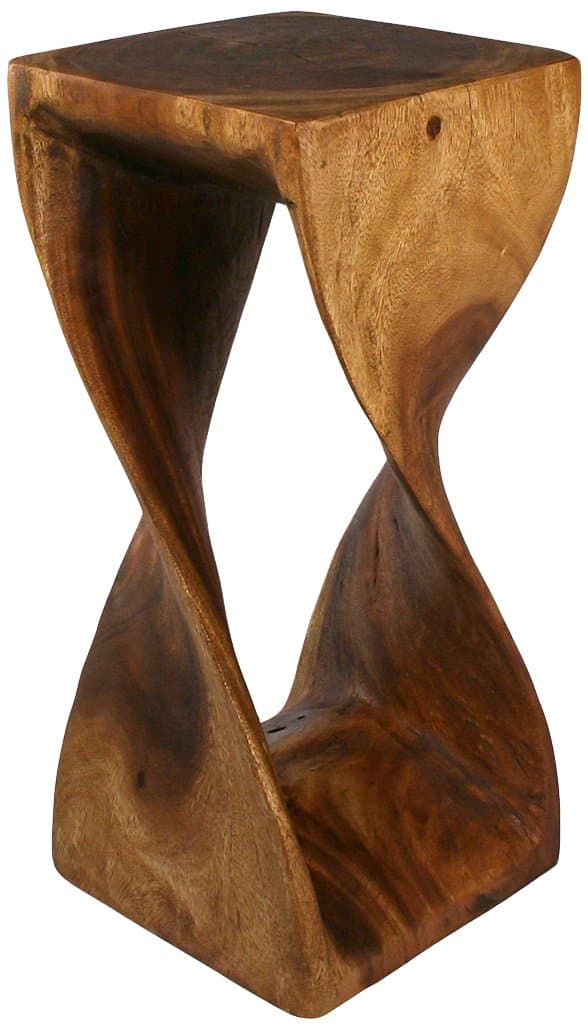 Strata Furniture Twist Stool, 12 by 26-Inch, Walnut