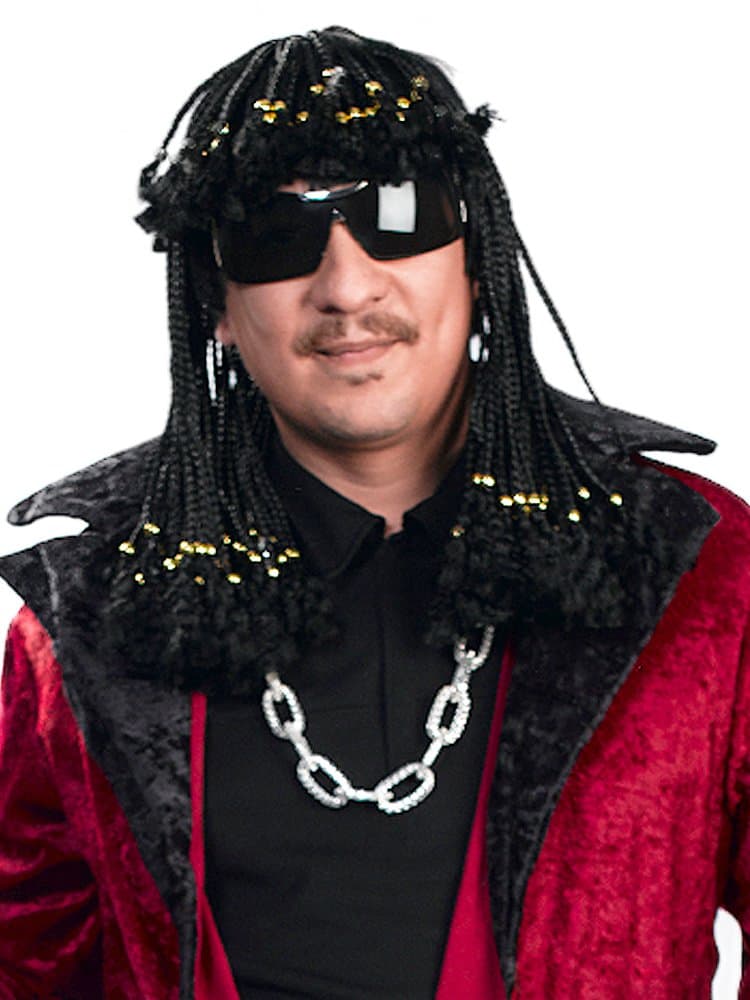 FVLFIL Rick James Funkmaster Color Black - Enigma Wigs Men's Superfreak Braided Beaded Dreds Braids Funk Bundle Costume Wig Care Guide One Size