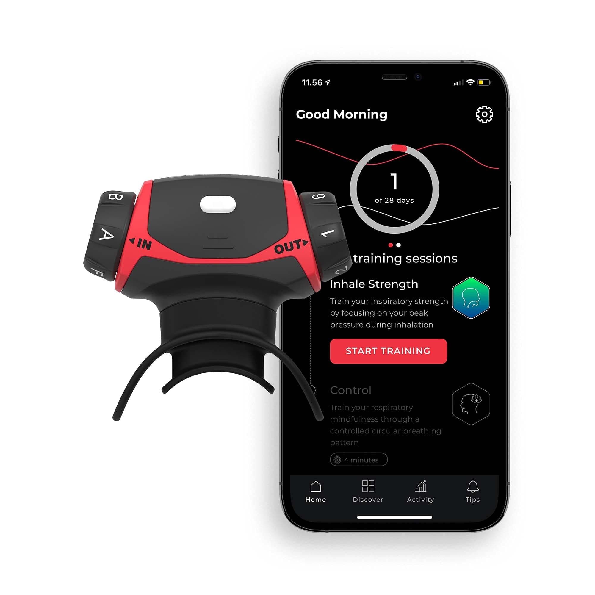 Airofit Pro ™ Smart Breathing Trainer for Lungs Created by The Most Recognized Breathing Experts On The Planet | Breathing Exercise Device - Perfect for Everyone Seeking Better Fitness and Strength