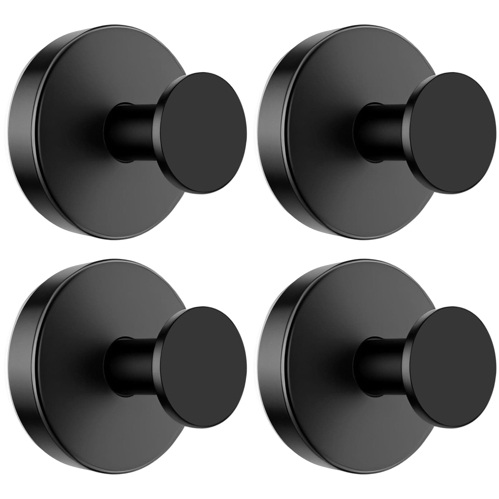 BKV Suction Cup Hooks for Glass Window,Removable Shower Hooks for Inside Shower,Metal Towel Hooks for Bathrooms,4 Pack(Black) | for Glass Window, for Inside Shower, for Bathrooms