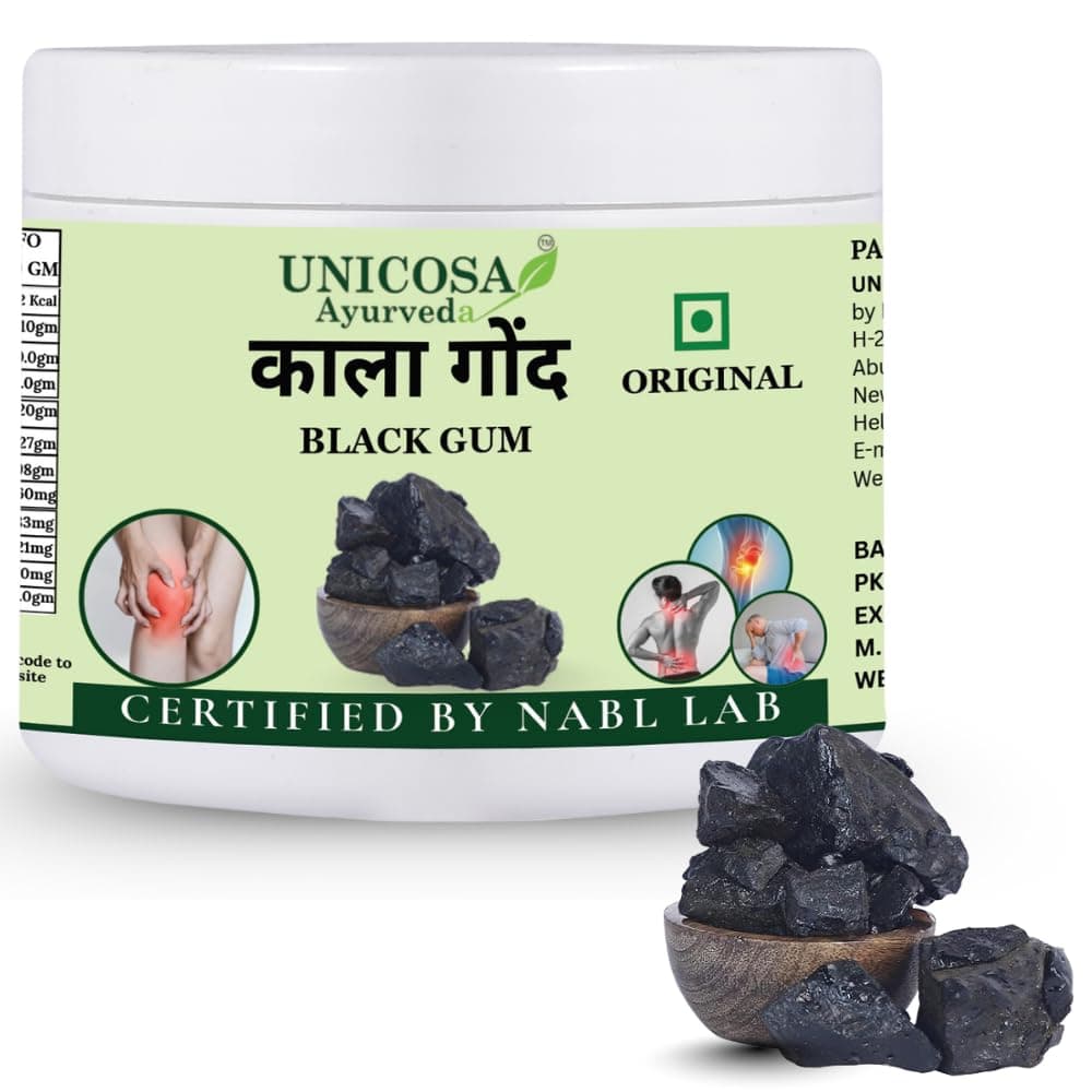 Natural & Pure Kala Gond | Gond Siyah | Black Gum | 100% Pure & Ayurvedic | Lab Tested and Certified (100 gm)