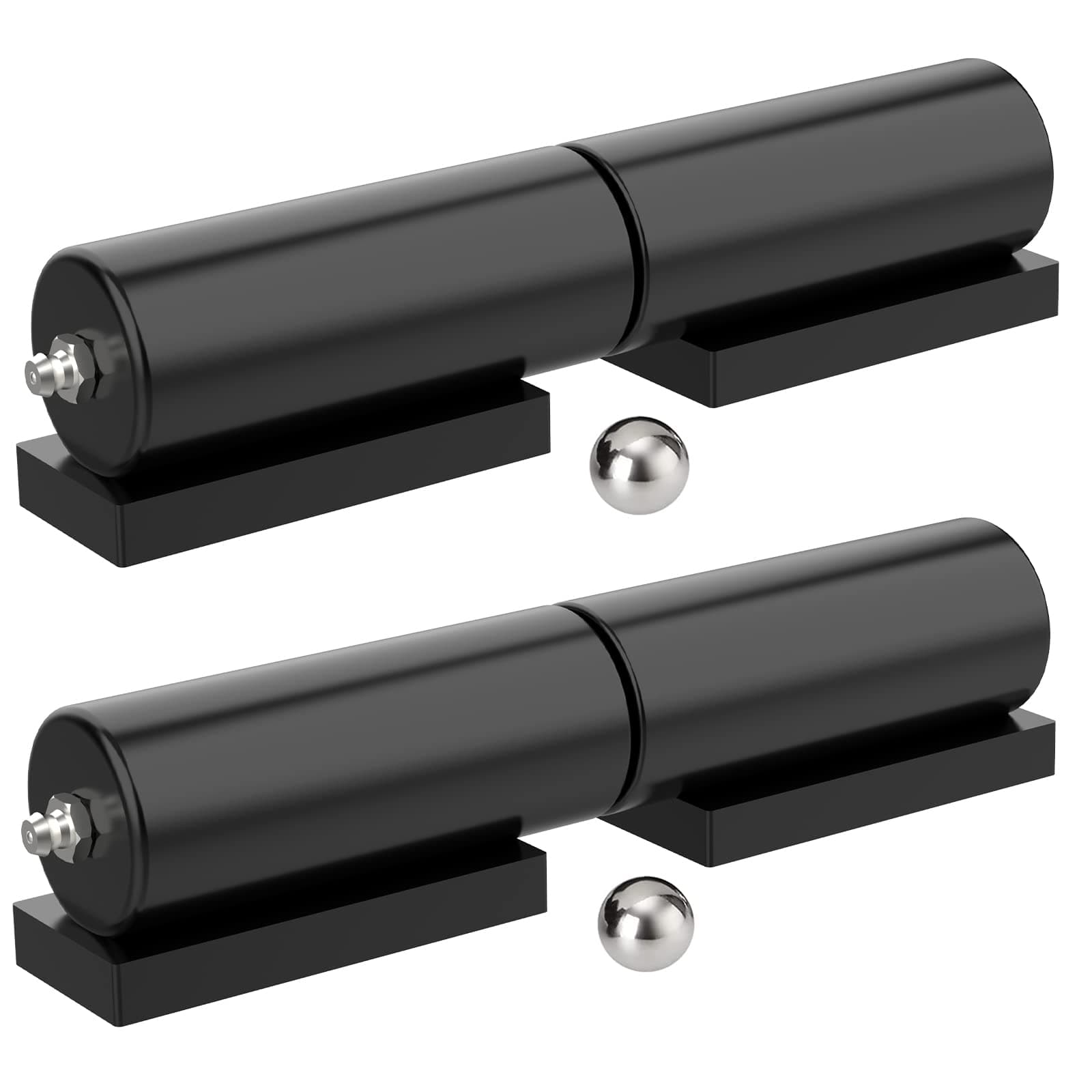Heavy Duty Gate Hinges 5 Inches- 2 Pack Weld On Install Black Iron Barrel Hinge 450lbs Capacity for Swing Door Trailer Ramp Metal Driveway Gate Drive Gate