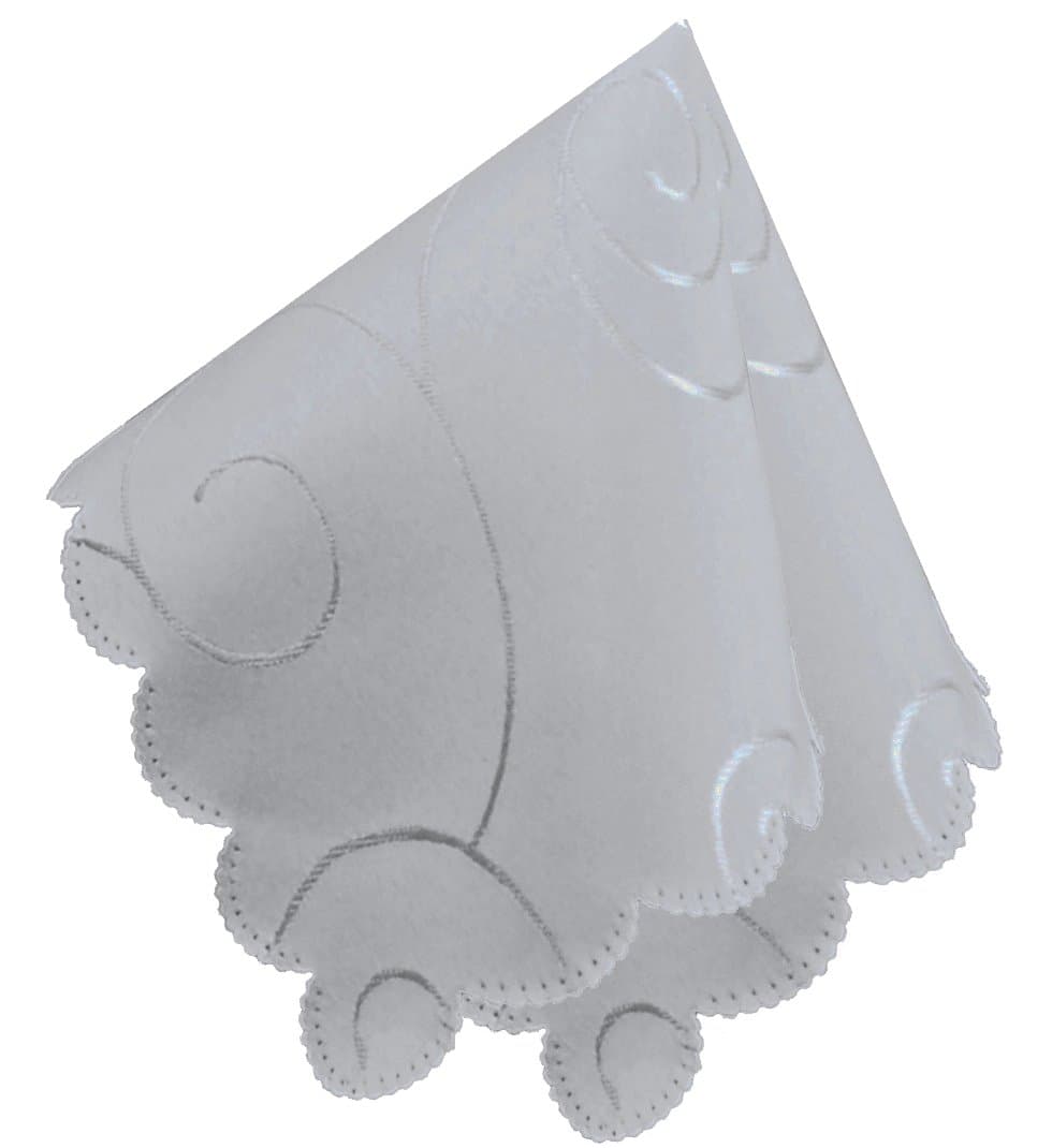 EcoSol Designs Microfiber Damask Napkins (18"x18" Napkins 6-Pack, Grey/Silver) Swirls