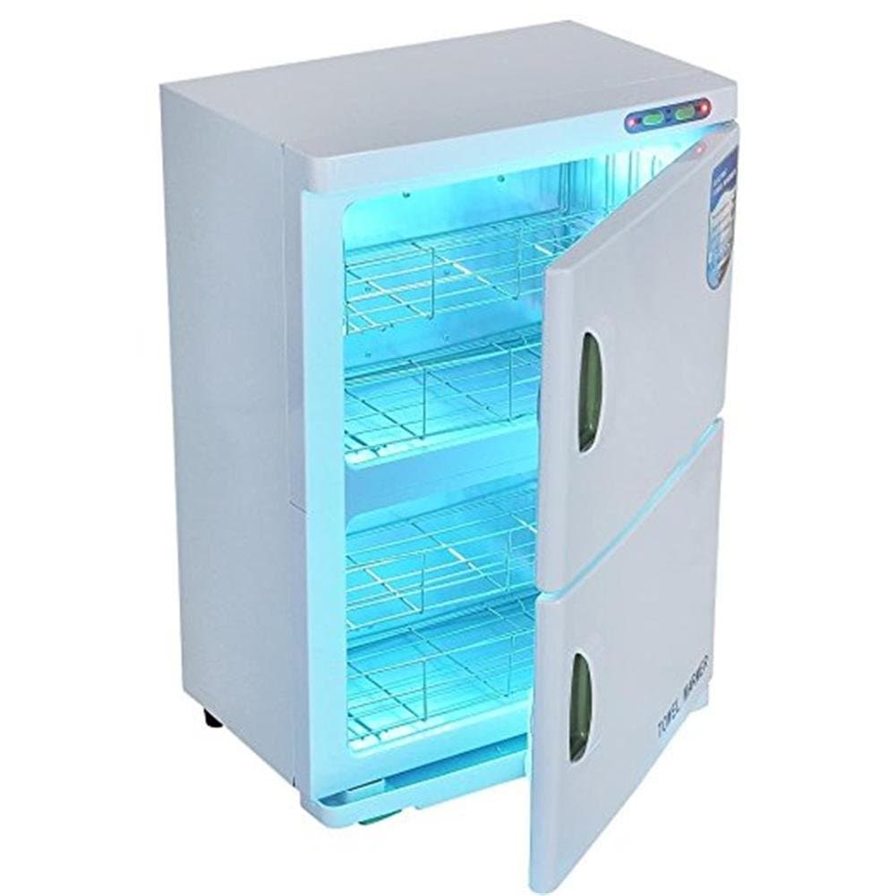 2 in 1 Towel Sterilizer 46L UV Hot Towel Warmer Dual Cabinet UV Sterilizer Nail Salon Spa Facial Beauty Disinfector